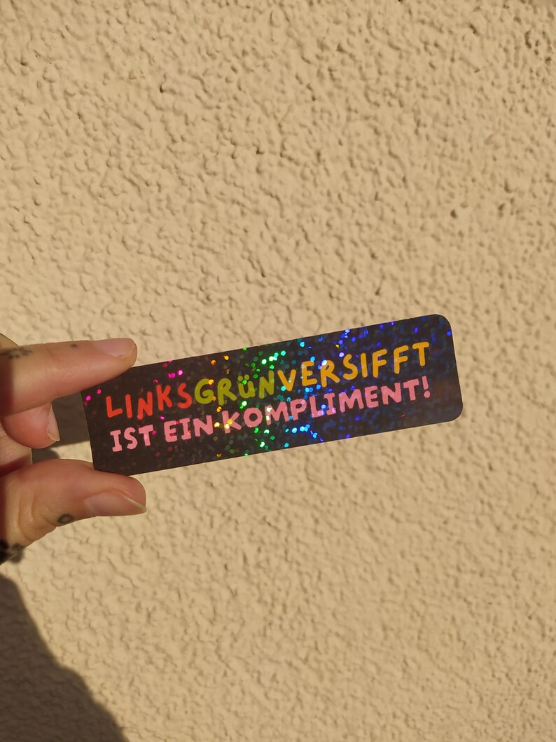 Left-wing green-tinged glitter stickers | holographic vinyl stickers image 7