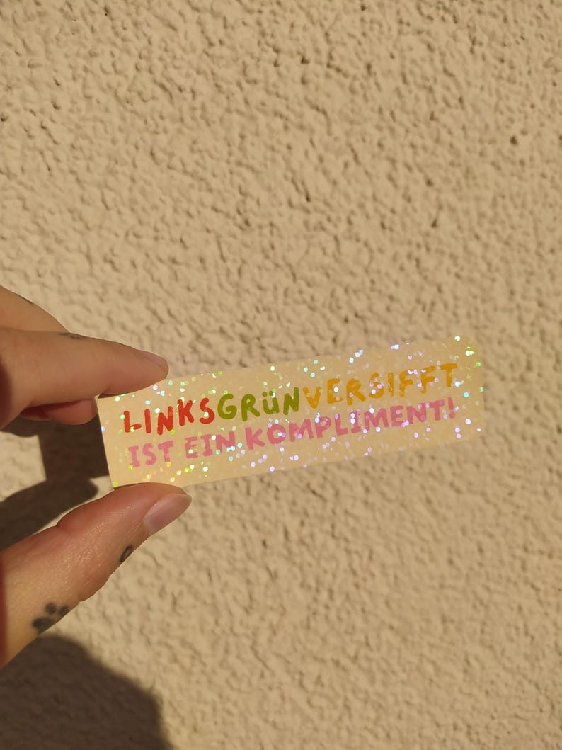 Left-wing green-tinged glitter stickers | holographic vinyl stickers image 8