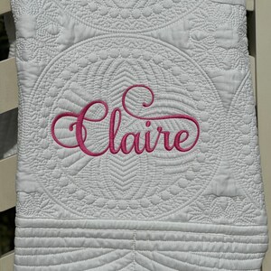 Embroidered Baby Quilt, Monogrammed Baby Quilt, Personalized Baby Blanket, Baby Blanket with Name, Newborn Gift, Baby Shower Present