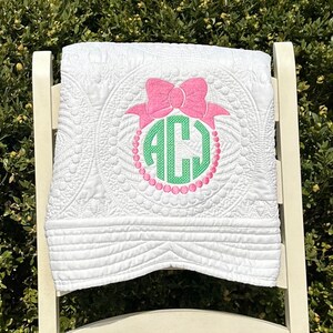 Monogrammed Baby Quilt, Personalized Girl Baby Blanket, Personalized Baby Quilt, Monogrammed Baby Blanket, Newborn Gift, Baby Shower Present