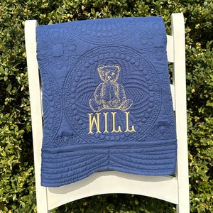 Monogrammed Baby Quilt,Embroidered Baby Quilt, Personalized Baby Blanket, Baby Blanket with Name, Newborn Gift, Baby Shower Present