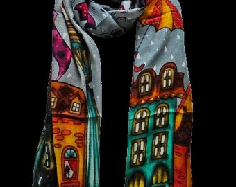 Made in Italy Damen Herren Unisex Winter Schal Wolle Seide Kaschmir 200 x 85 Groß 4 Style Farben