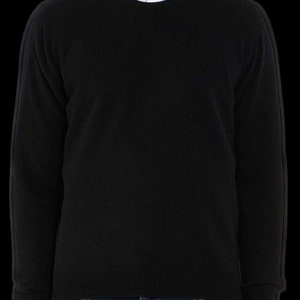 Hergestellt in Italien 100 % Kaschmir Herren Pullover Rundkragen S 2XL 11 Farben Schwarz