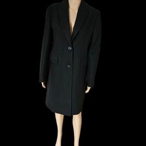 Made in Italy Damen 100% Merino Wolle Eleganter Business Mantel M XL