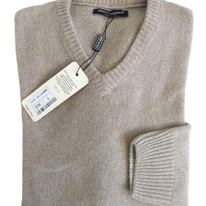 Made in Italy V Kragen Herren 100% Cashmere Pullover 7 Farben S 2XL Weich Geschmeidig