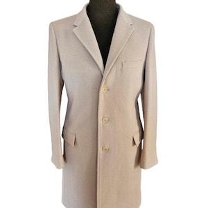 Made in Italy Herren Eleganter Business Mantel Wolle Cashmere Beige Schwarz Dunkelblau S 3XL