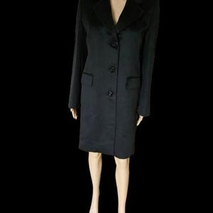 Damen Eleganter Premium Cashmere Business Mantel Made in Italy Schwarz S 2XL