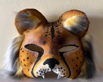 Cheetah Therian Mask - Animal mask - Wild Cat Therian Mask - Therian mask Premade