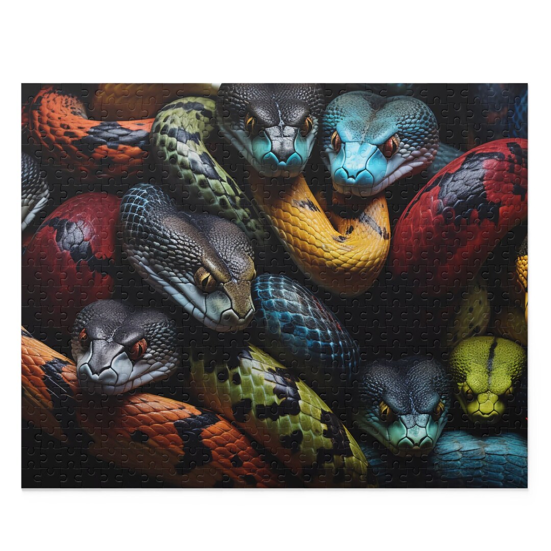 Snake Puzzle (120, 252, 500-piece) Mesmerizing Color Puzzle, Snake ...