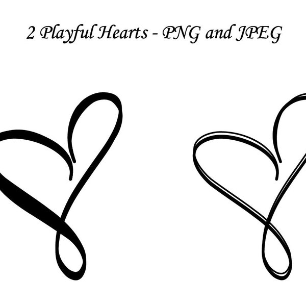 Playful Heart Shapes Digital Download - png, jpeg