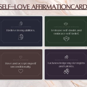 Tarjetas de afirmación minimalistas, tarjetas de afirmación de confianza en uno mismo imprimibles, desarrollar el amor propio, tarjetas de autoestima, motivación imprimible