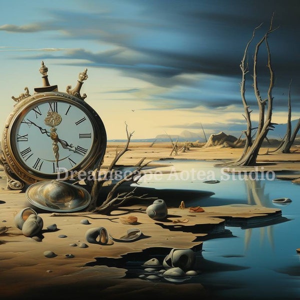 Ethereal Sands of Time, Fine Art Print, Surrealist Realism Art, Realistic Surreal Landscape, Hyper-Detailed Art, Desert Landscape Art