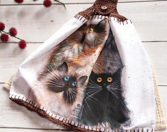 Cat Lovers - Hanging Tea Towels - Double Sided