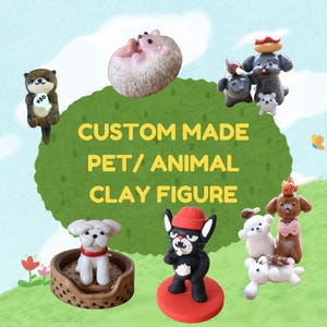 Custom Pet Figurine: Handmade Polymer Clay Animal Sculpture