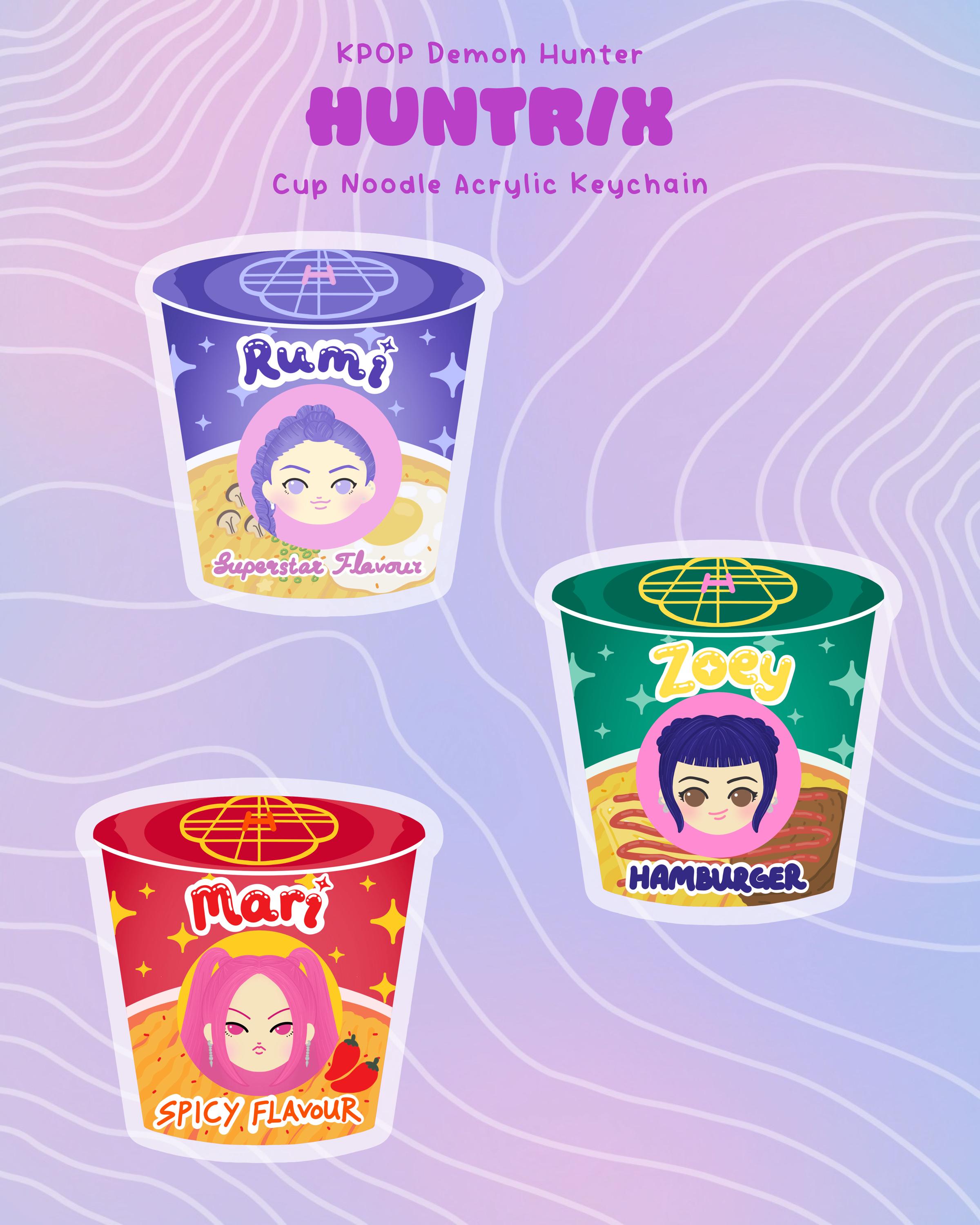 KPOP Demon Hunters | Huntrix Cup Noodle Acrylic Keychains | Rumi