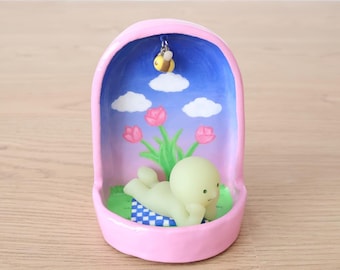 Handmade Clay Trinket Dish: Picnic Theme Display
