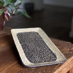 Handmade Rectangular Serving Tray: Decorative Ceramic Tray image 3