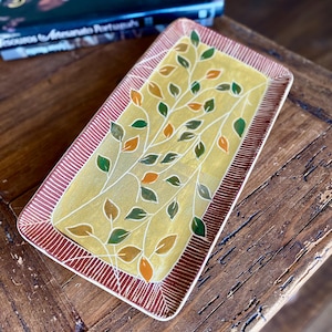 Handmade Rectangular Serving Tray: Decorative Ceramic Tray image 16