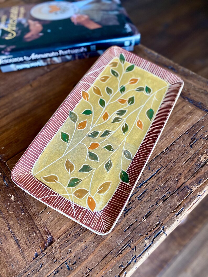 Handmade Rectangular Serving Tray: Decorative Ceramic Tray image 16