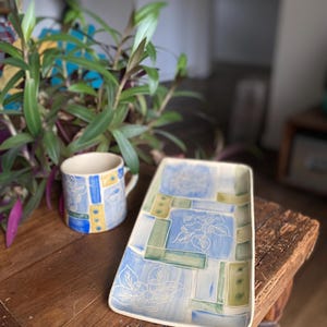 Handmade Rectangular Serving Tray: Decorative Ceramic Tray image 13