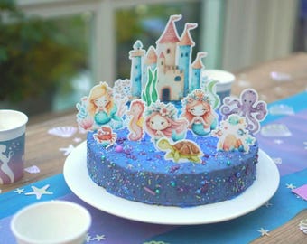 Edible mermaid cake decorations – creative cake decorations for your mermaid party