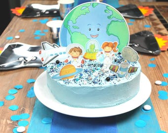 Essbare Weltraum-Kuchendeko – kreative Tortendekoration für deine Astronautenparty