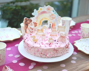 Essbare Baby-Girl-Kuchendeko – kreative Tortendekoration für deine Baby-Party