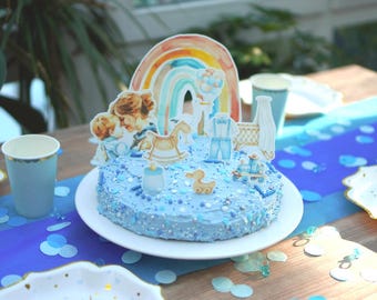Essbare Baby Boy-Kuchendeko – kreative Tortendekoration für deine Baby Party