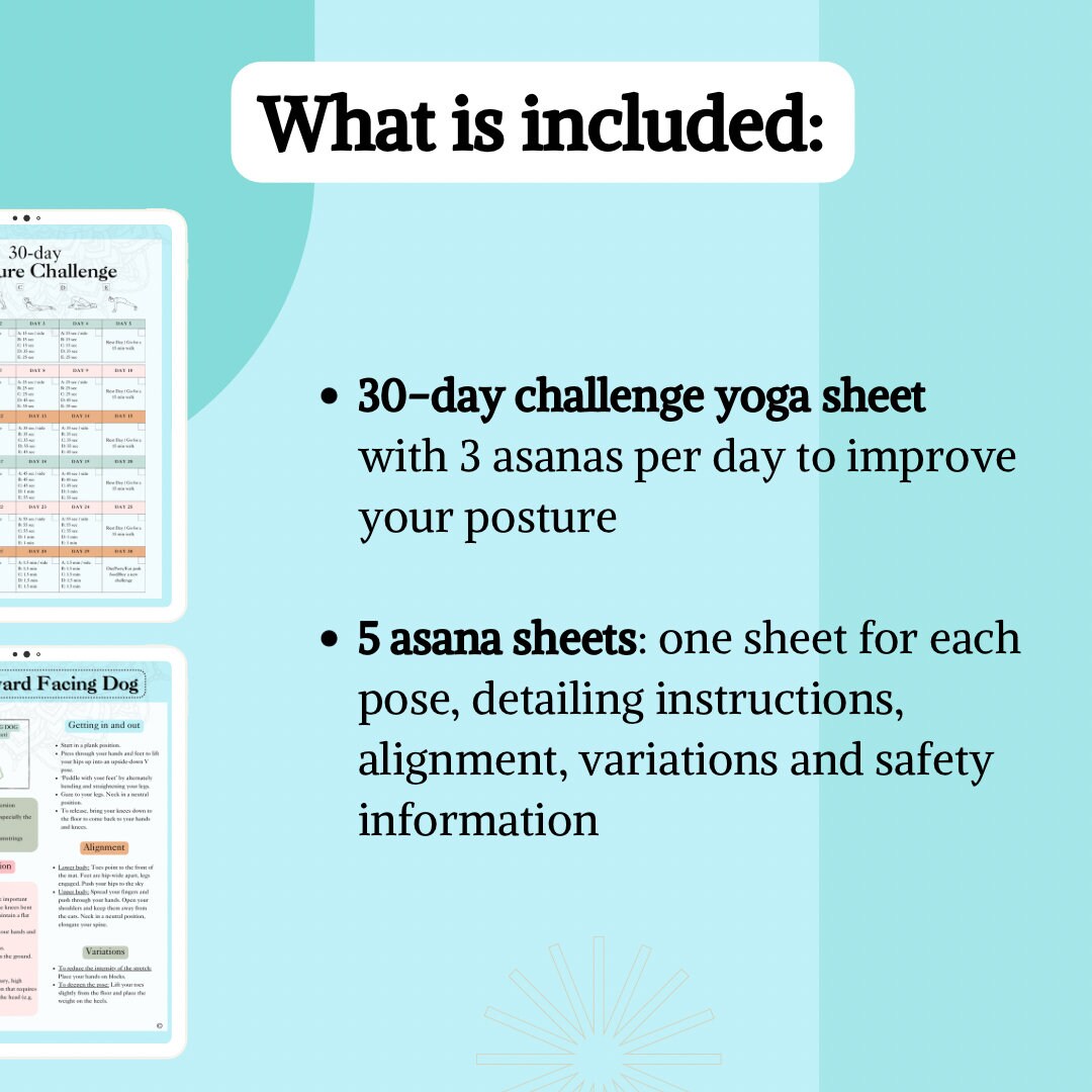 30-day Posture Challenge - Yoga Routine - Fitness Plan - Strong Back ...