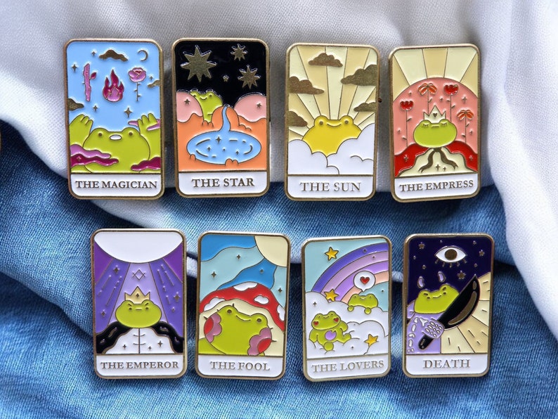 Email Brooch Pin Kawaii Frogs Tarot Tarot Card Kawaii Fun Humor image 1