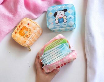 Pochette Rangement avec Sangle | Pochettes Serviettes Hygiéniques | Kawaii Mignon