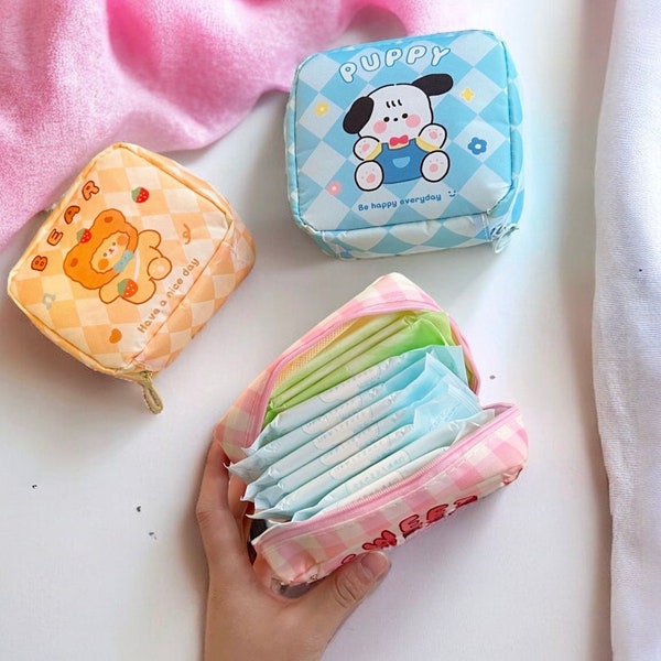 Pochette Rangement avec Sangle | Pochettes Serviettes Hygiéniques | Kawaii Mignon