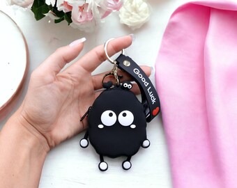 Porte-Clés | Porte Monnaie | Pop It | Bijou de Sac | Totoro Noiraudes | Style Kawaii | Accessoires | Silicone | Gel de Silice Mignon