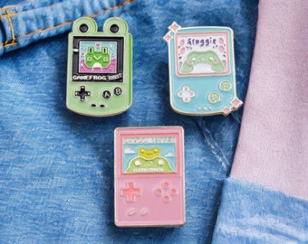 Pin's Broche Email | Console Jeux Grenouille | Game Boy | Grenouille | Kawaii | Fun | Humour