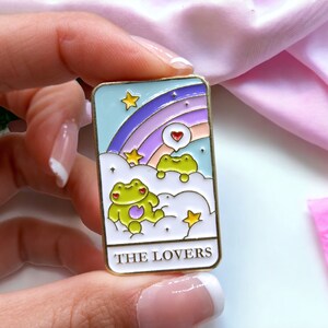 Pin's Broche Email Tarot Grenouilles Kawaii Carte de Tarot Kawaii Fun Humour image 8