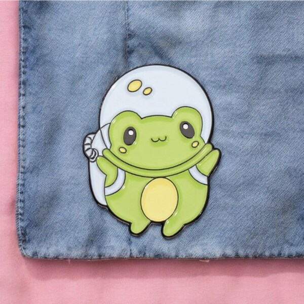 Email Brooch Pin | Frog Astronaut | Kawaii | Cosmonaut