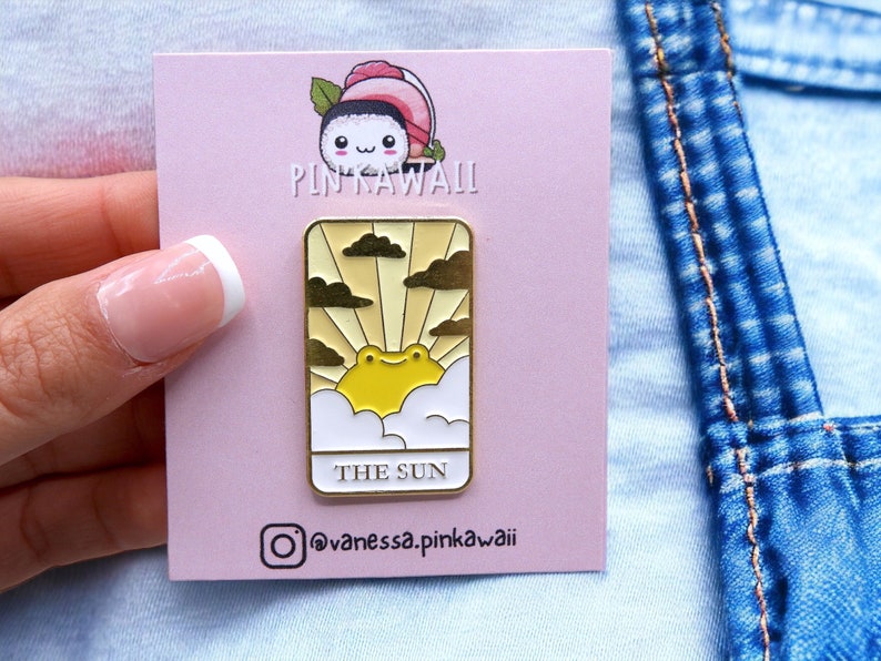 Pin's Broche Email Tarot Grenouilles Kawaii Carte de Tarot Kawaii Fun Humour zdjęcie 7