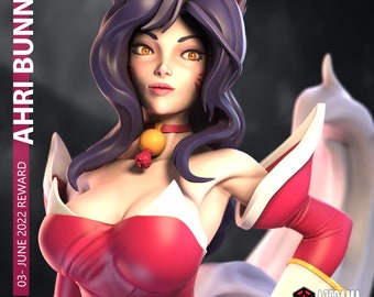 Bunny Suit Ahri from League of Legends 3d Printed Statue