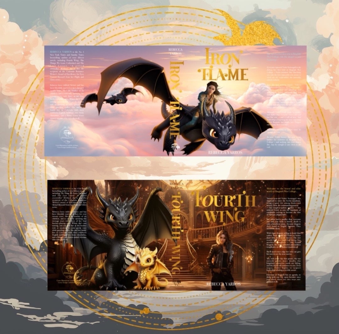 Fourth Wing & Iron Flame Dust Jacket Set Etsy