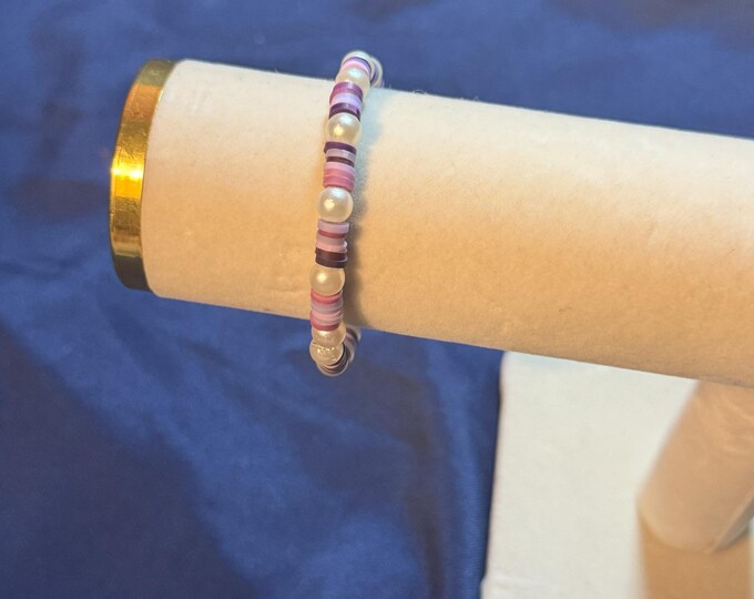 Pearls and Purple Bracelet