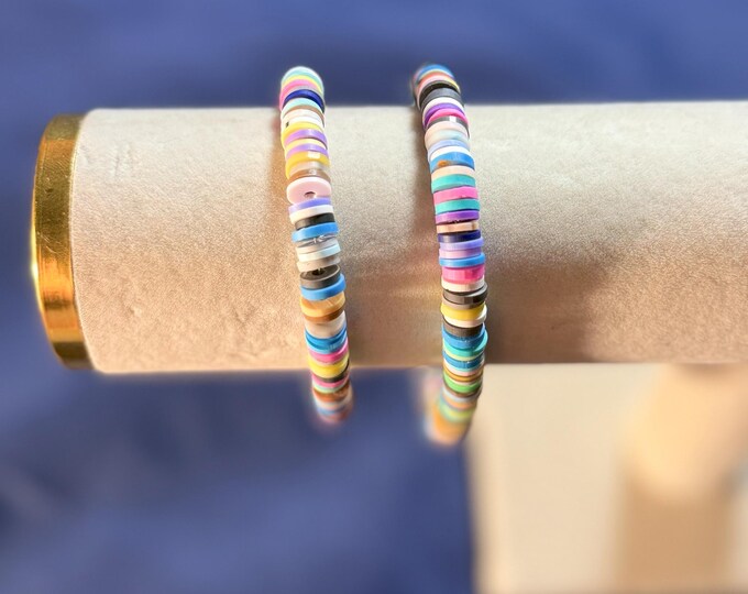 Multicolor Clay Bead Bracelet