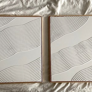 Set di tele per quadri strutturati | Bianco astratto | Arte moderna strutturata | Regalo per decorazione murale in pasta | Struttura | Pittura minimalista