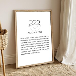 Angel Number 222 Alignment Print, Minimalist Spiritual Wall Art (Digital Download)