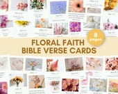 Floral Faith Bible Verse Cards Digital | Junk Journal | Printable Scripture Affirmation Scraps | Prayer Board Printable | Digital Download