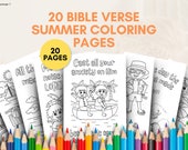 20 Summer Sunday School Coloring Pages | Homeschool Printable | Christian Bible Verse Coloring Pages | Preschool Activities for Kids