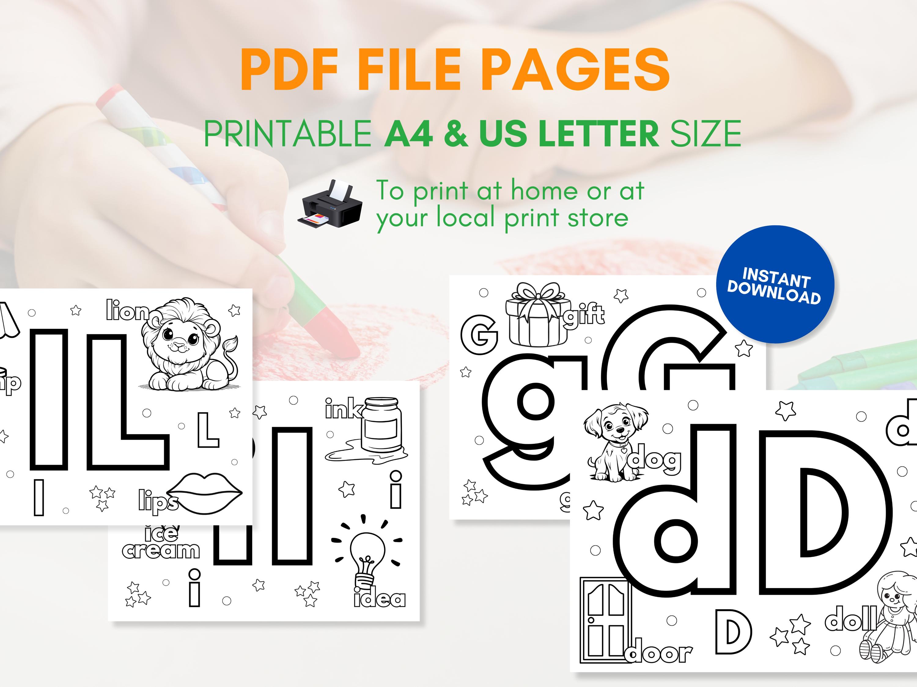 Abc Homework Coloring 20 ABC Learning Coloring Pages | Homeschool Printable | Alphabet Letter ...