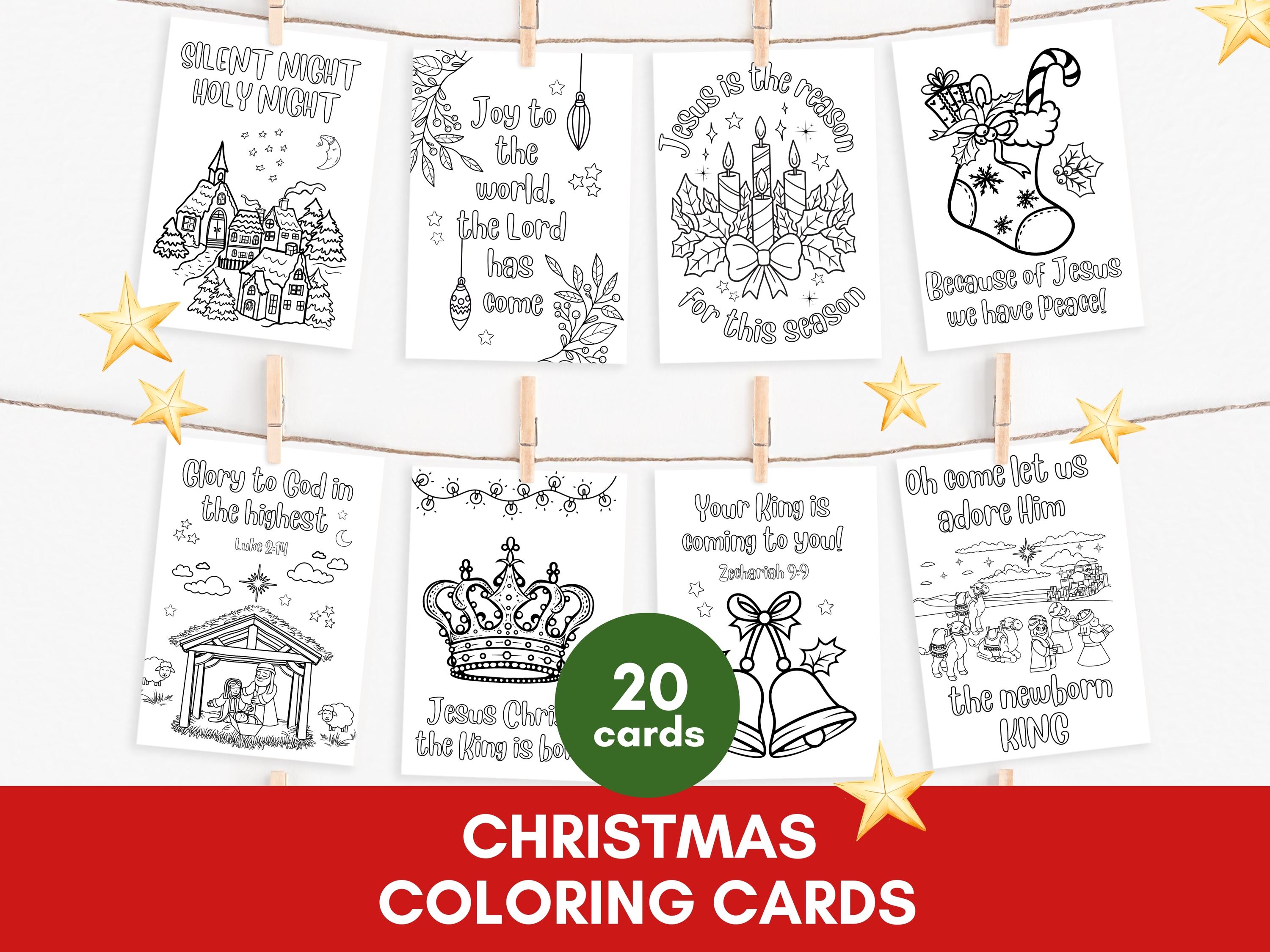 20 Nativity Sunday School Coloring Cards Christian Homeschool…