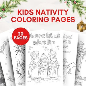 20 Krippe Sonntags Schule Ausmalbilder | Christliche Homeschool druckbare | Weihnachtsmotiv Kunsthandwerk | Vorschulaktivitäten für Kinder