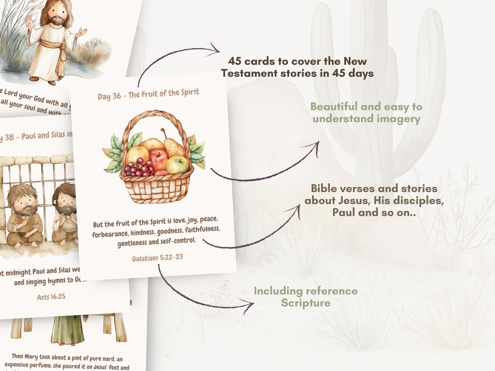 Daily Bible Story Calendar for Kids | Bible Verse Cards | Printable New ...