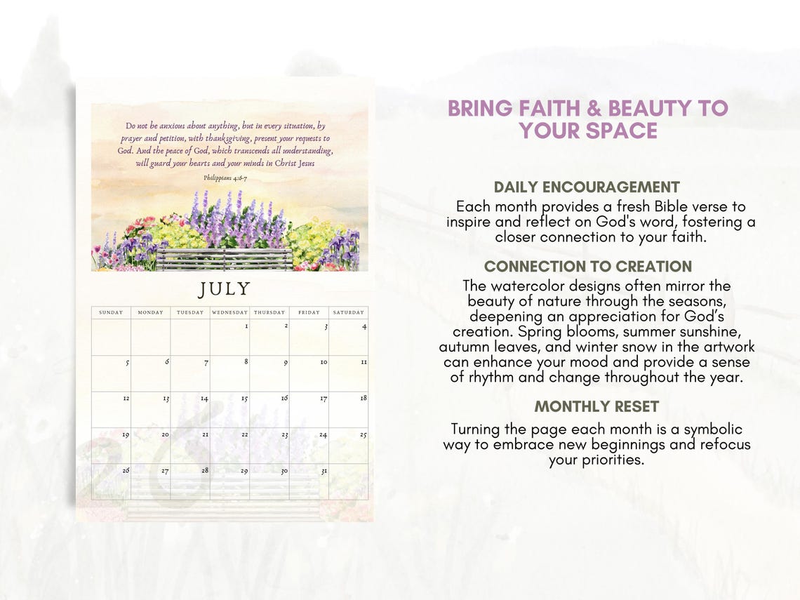 Printable 2026 Scripture Wall Calendar | Christian Bible Verse Calendar ...